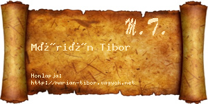 Márián Tibor névjegykártya